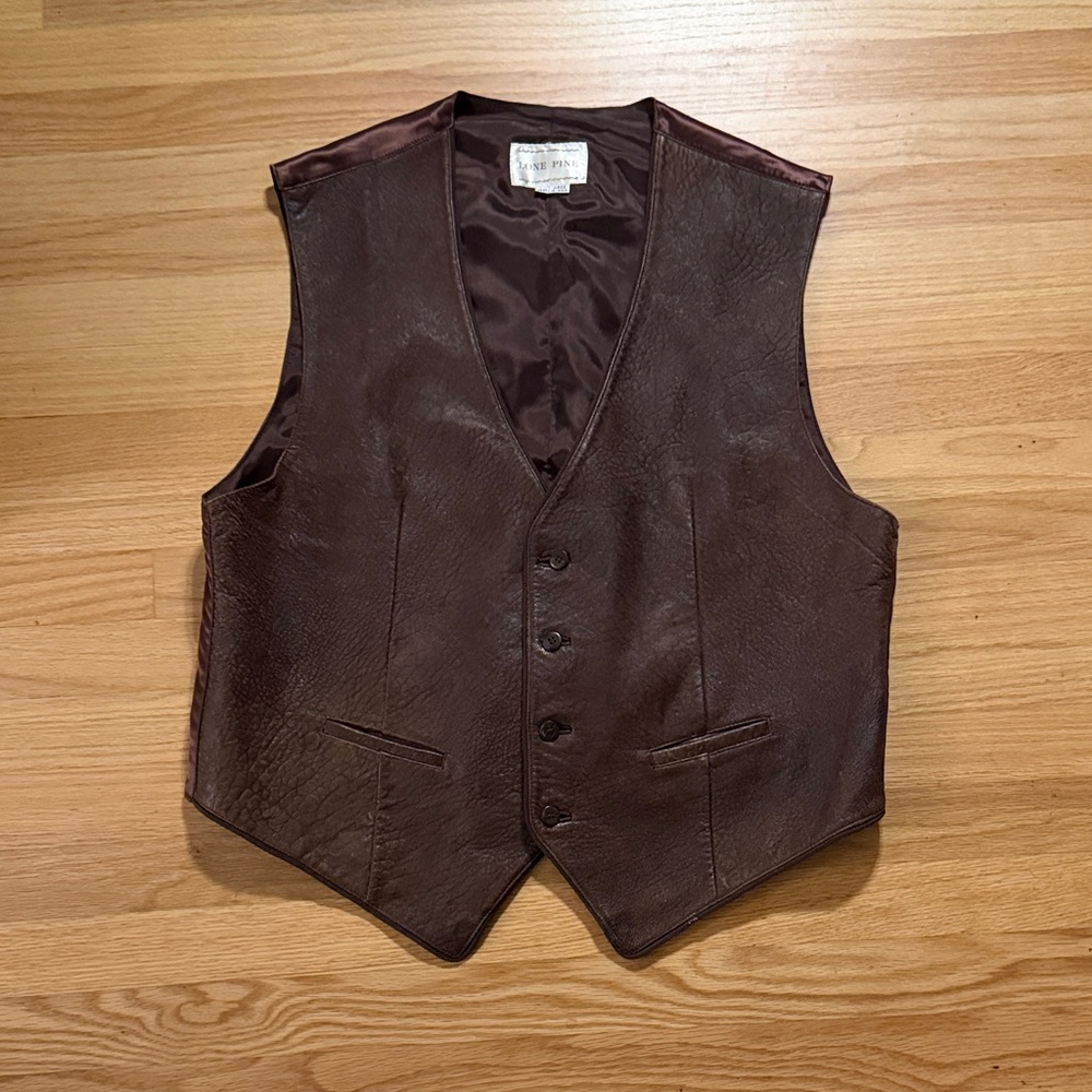 Lone Pine Men's Brown Leather Vest